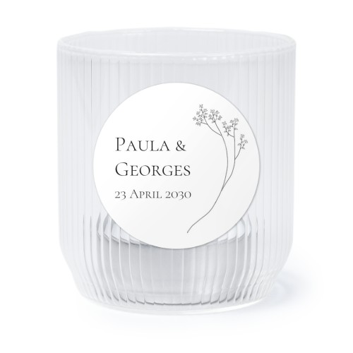 Personalised Clear Glass Tealight Holder with Round Stickers – Set of 6