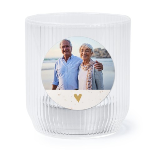 Personalised Clear Glass Tealight Holder with Round Stickers – Set of 6