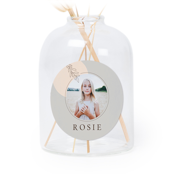 Glazen vaasjes doorzichtig met ronde sticker - set van 6