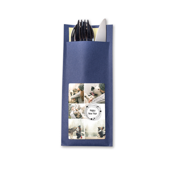 Cutlery envelope dark blue - set of 24