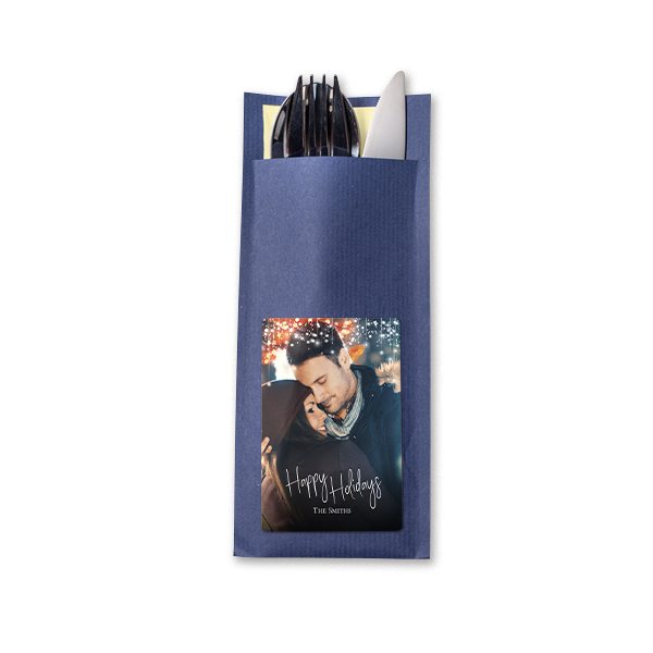 Cutlery envelope dark blue - set of 24