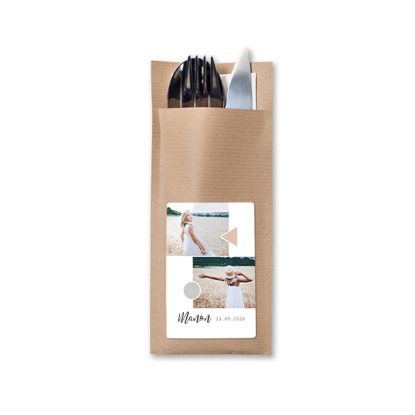 Cutlery envelope craft brown - set of 24