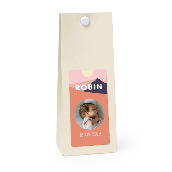 Beige rechteckige Geschenktüte - 12 Stk. 