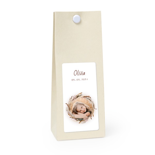 Beige rechteckige Geschenktüte - 12 Stk. 