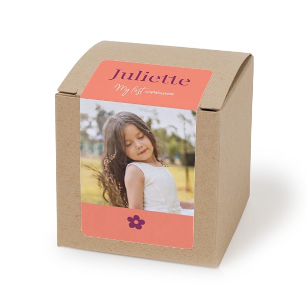 Paper box beige rectangular sticker - set of 24 Paper box beige rectangular sticker - set of 24