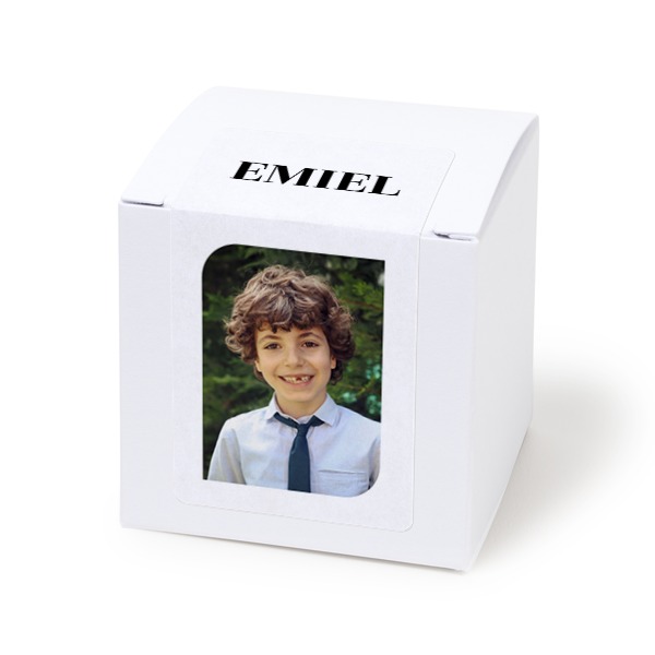 Paper box white rectangular sticker - set of 24 Paper box white rectangular sticker - set of 24
