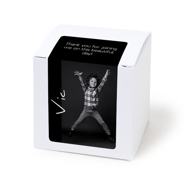 Paper box white rectangular sticker - set of 24 Paper box white rectangular sticker - set of 24