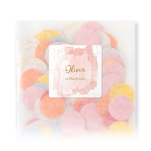 Biodegradable confetti with square stickers - 12 pcs