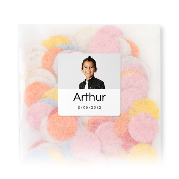 Biodegradable confetti with square stickers - 12 pcs