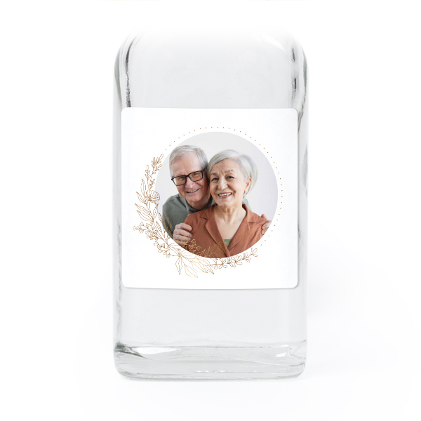 Mini-Flaschen mit Sticker Quadratisch - 12 Stk. 