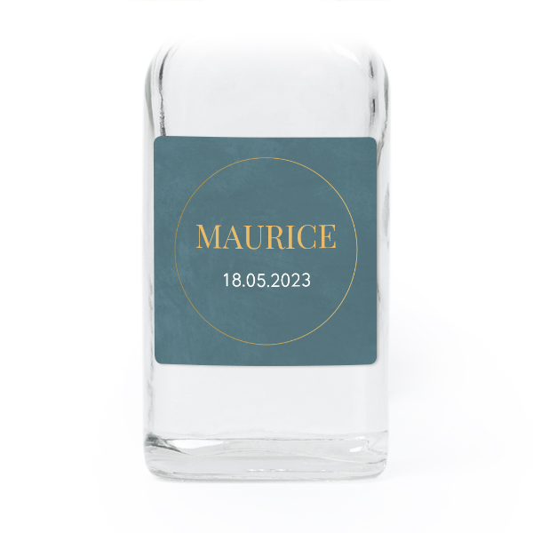 Fiole en verre transparent avec autocollant carré - Lot de 12