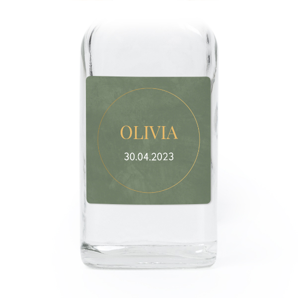 Fiole en verre transparent avec autocollant carré - Lot de 12