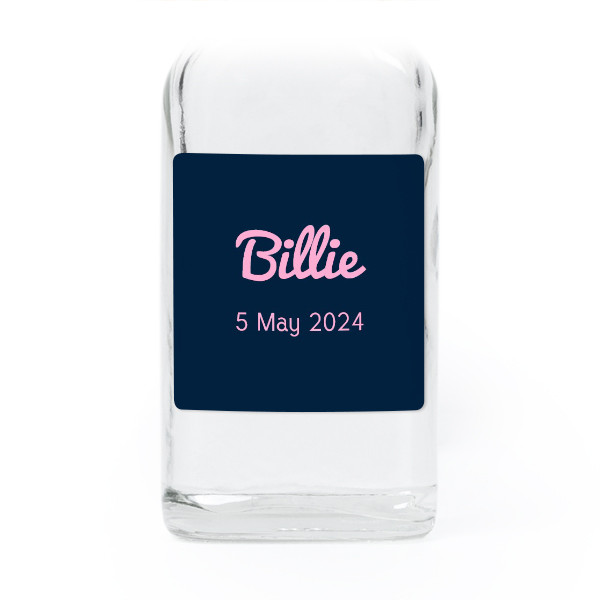 Mini bottles with square stickers – Set of 12