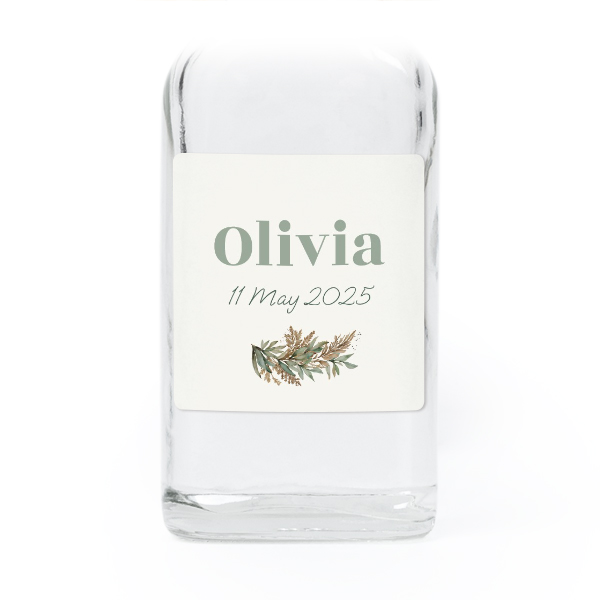 Mini bottles with square stickers – Set of 12