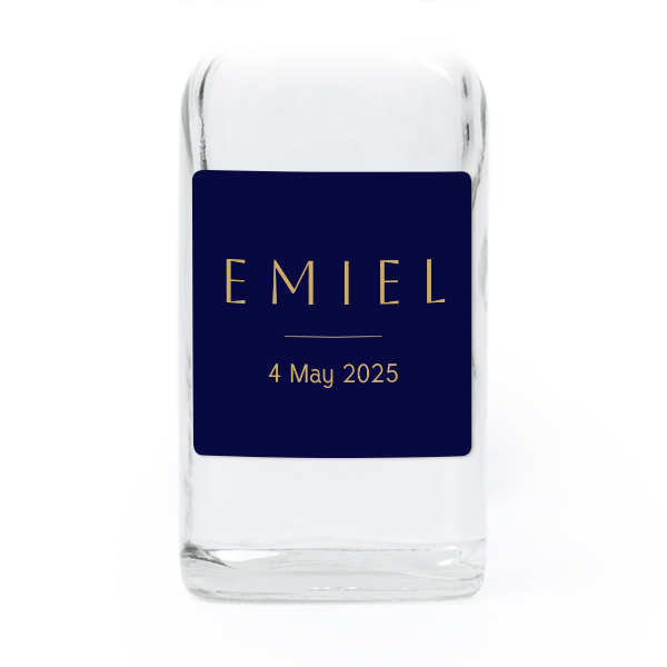 Fiole en verre transparent avec autocollant carré - Lot de 12
