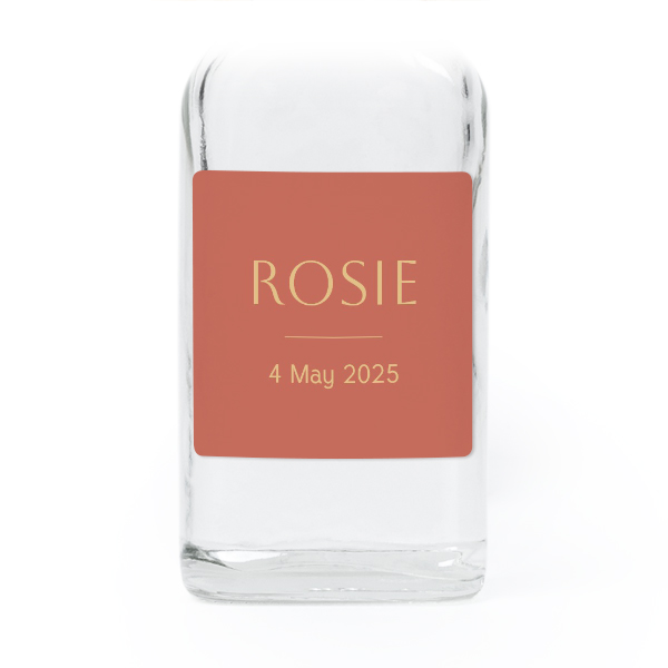 Mini bottles with square stickers – Set of 12
