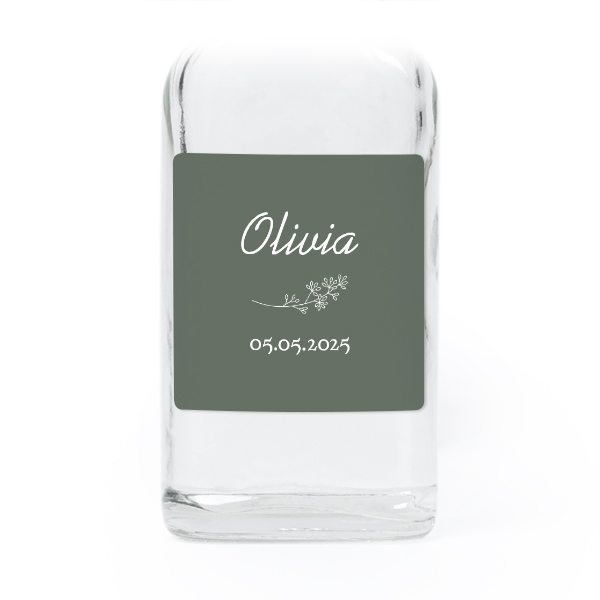 Mini bottles with square stickers – Set of 12