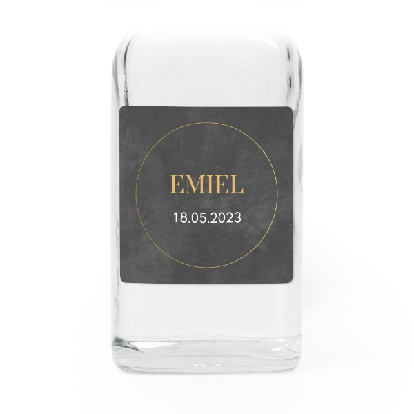 Mini bottles with square stickers – Set of 12