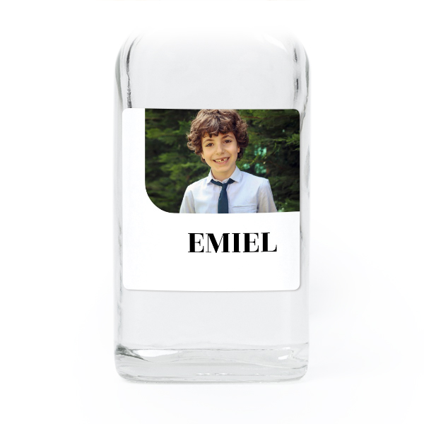 Mini bottles with square stickers – Set of 12