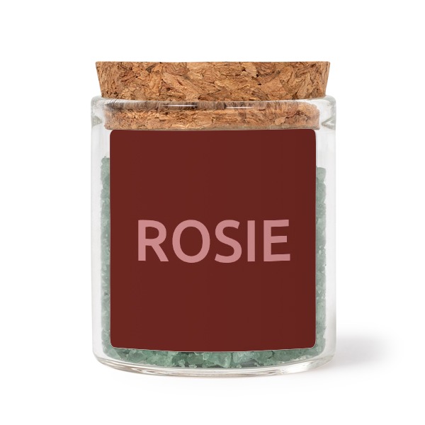 Mini bocal avec stickers carré et sel de bain vert (lot de 12)