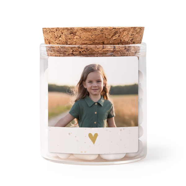 Glass jars with square stickers - set of 12