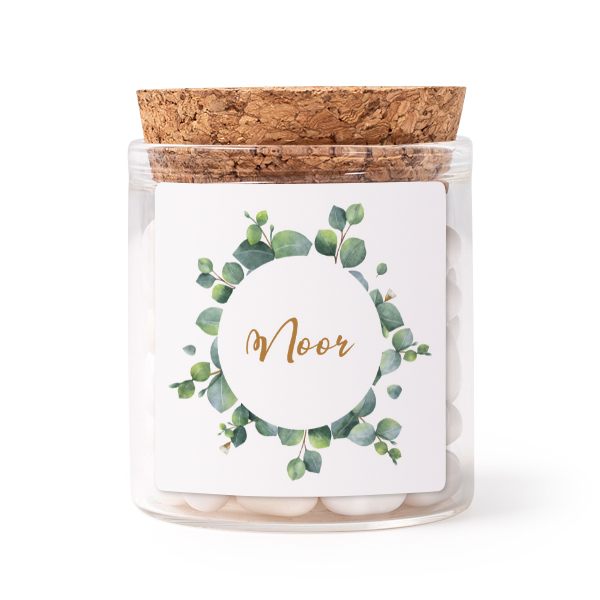Mini bocal avec stickers Carrés (lot de 12)