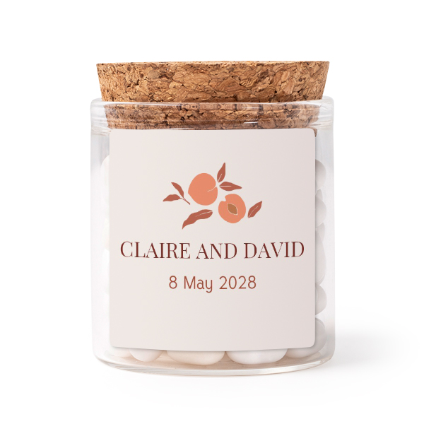 Glass jars with square stickers - set of 12 Glass jars with square stickers - set of 12