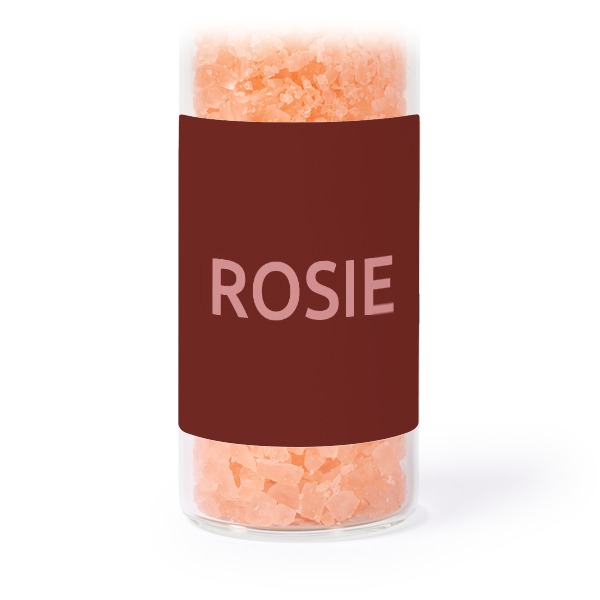 Tube avec sticker carré &amp; sel de bain rose (lot de 12)
