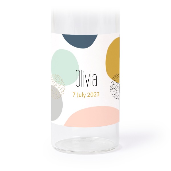 Glass tube with cork and square stickers - 12 pcs Glass tube with cork and square stickers - 12 pcs