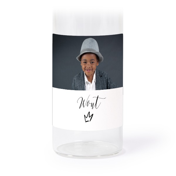 Glazen buisjes met vierkante stickers - set van 12