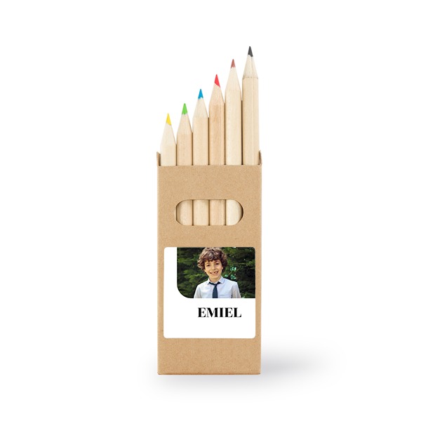 Boîtes de crayons de couleur (lot de 24) Autocollants Carrées 