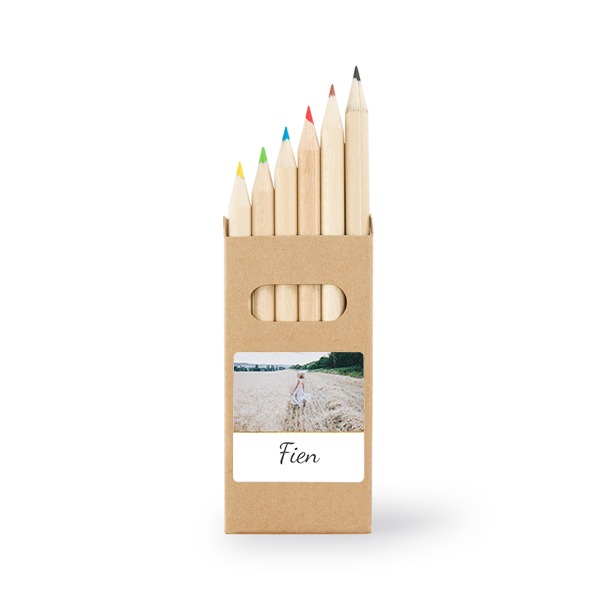 Boîtes de crayons de couleur (lot de 24) Autocollants Carrées 