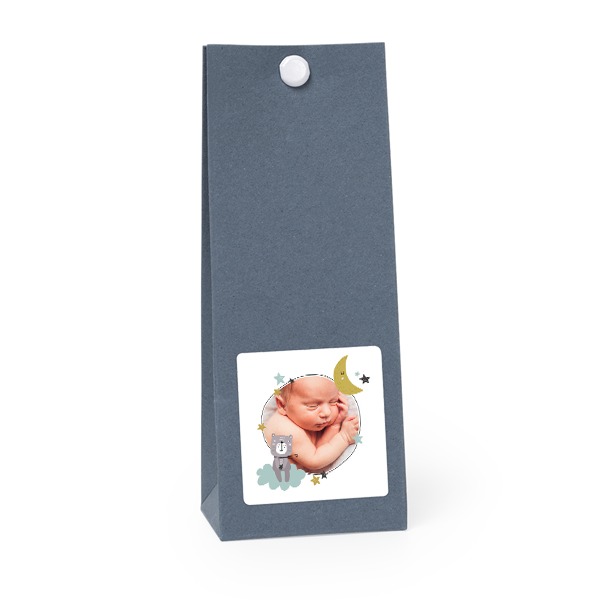 Blaue quadratische Geschenktüte - 12 Stk. 