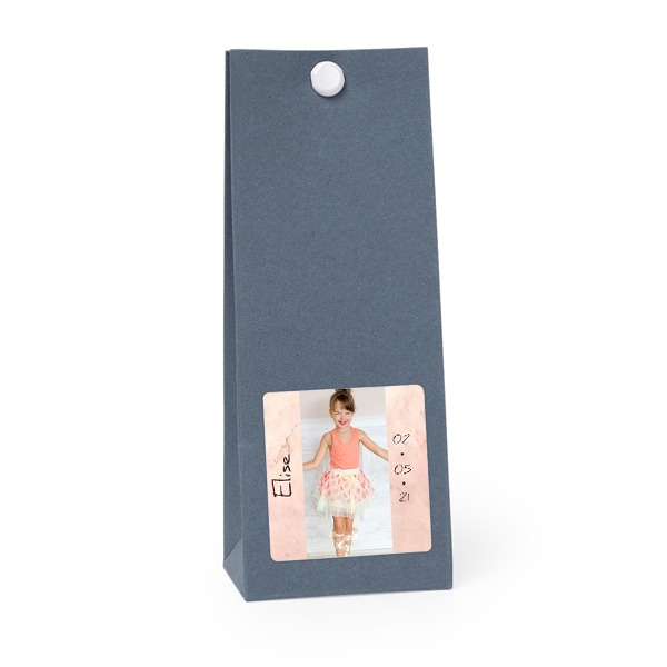 Snoepzakjes blauw vierkant set van 12