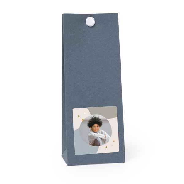 Snoepzakjes blauw vierkant set van 12