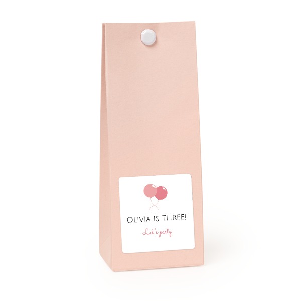 Sachet confiseur carré rose lot de 12