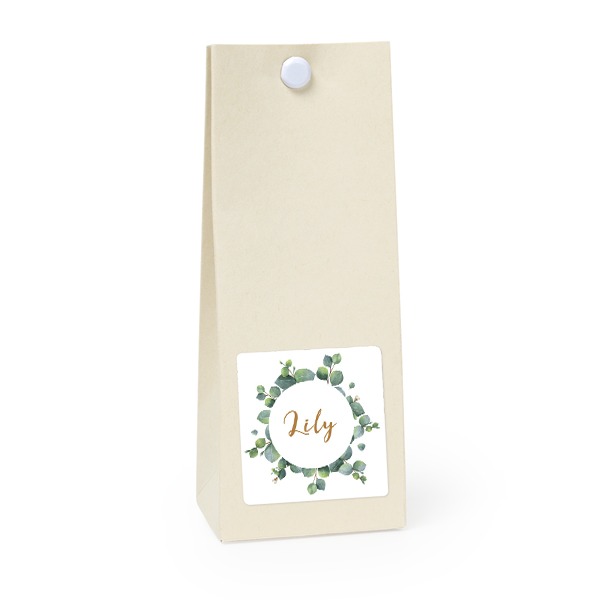 Beige quadratitsche Geschenktüte - 12 Stk. Beige quadratitsche Geschenktüte - 12 Stk.