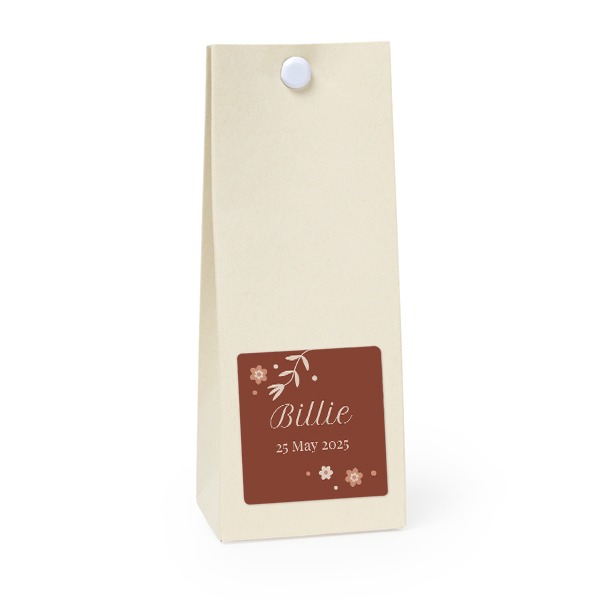 Beige quadratitsche Geschenktüte - 12 Stk. 