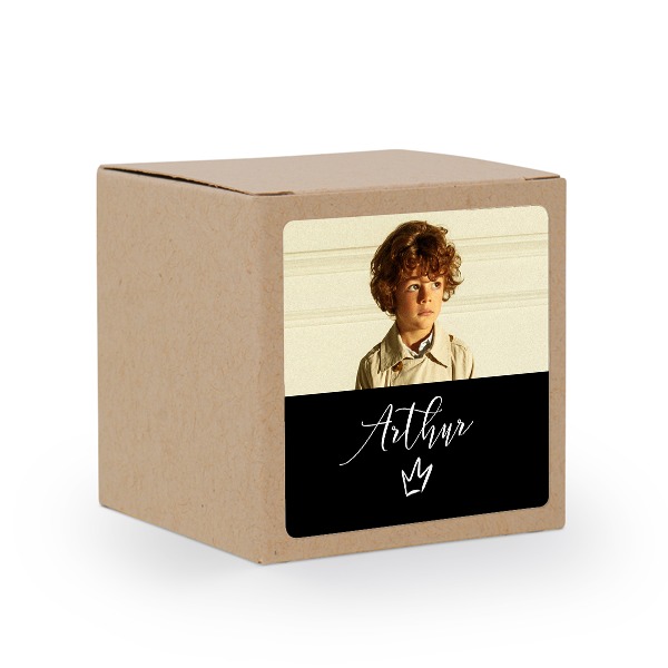Paper box brown square sticker - set of 24 Paper box brown square sticker - set of 24
