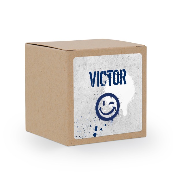 Paper box brown square sticker - set of 24 Paper box brown square sticker - set of 24