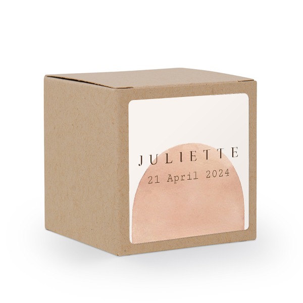 Cadeaudoos beige met vierkante sticker (Set van 24) Cadeaudoos beige met vierkante sticker (Set van 24)