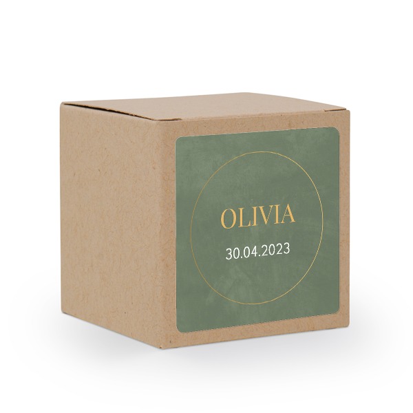 Paper box brown square sticker - set of 24 Paper box brown square sticker - set of 24