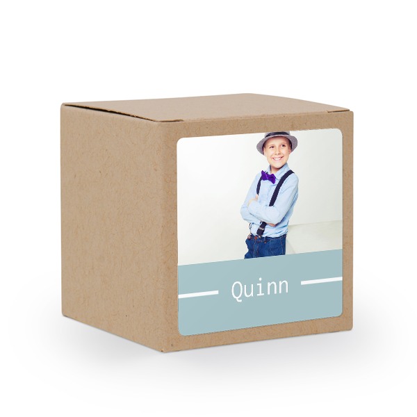 Cadeaudoos beige met vierkante sticker (Set van 24)