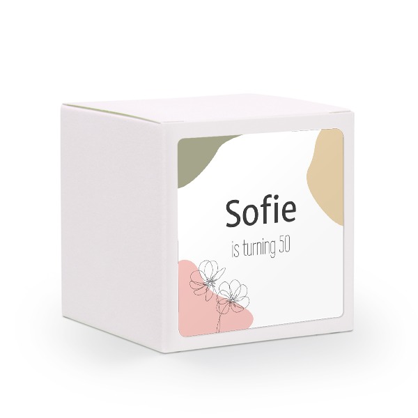 Partybox Weiss mit Sticker quadratisch - 24 Stk.