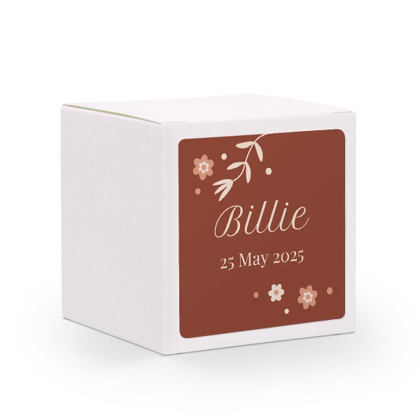 Partybox Weiss mit Sticker quadratisch - 24 Stk.