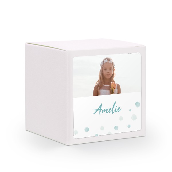 Paper box white square sticker - set of 24 Paper box white square sticker - set of 24