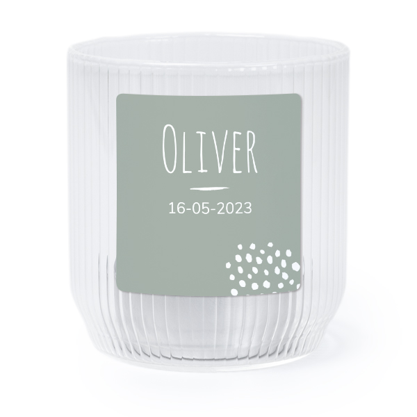 Windlichter transparent mit Aufkleber Quadratisch- 6 Stk. 