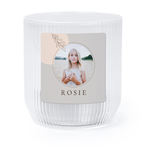 Personalised Clear Glass Tealight Holder with Square Stickers – Set of 6