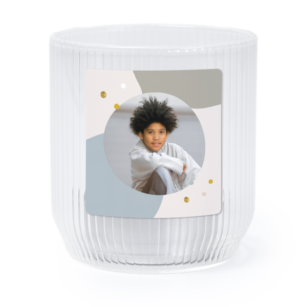 Windlichter transparent mit Aufkleber Quadratisch- 6 Stk. 