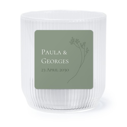 Personalised Clear Glass Tealight Holder with Square Stickers – Set of 6